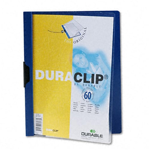 Durable Clear/Dark Blue DuraClip Report Cover (60 sheets)