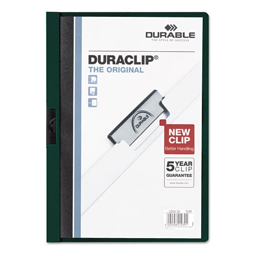 Durable Clear/Graphite DuraClip Report Cover (30 Sheets) - 25pk