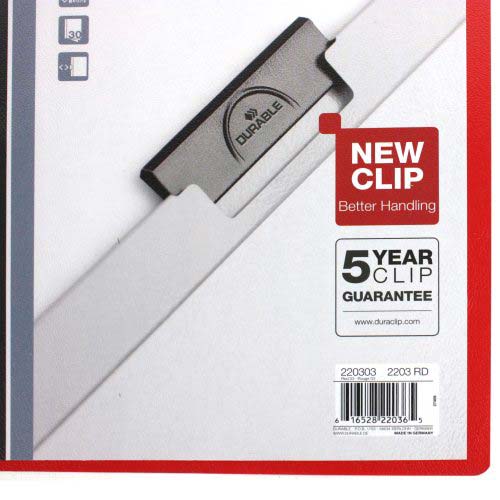 Durable Clear/Red DuraClip Report Cover (30 Sheets) - Clearance Sale