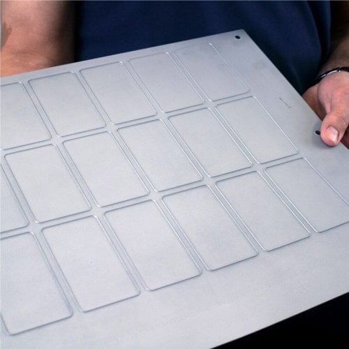 Dyna-Cut Standard Flexible Rotary Die - 3.5" x 2.5" Playing Cards (13" x 19" Sheet, 16-Up)