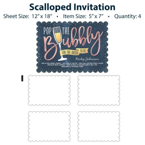 Dyna-Cut Standard Flexible Rotary Die - 5" x 7" Bracket Invitation (12" x 18" Sheet, 4-Up)