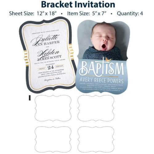 Dyna-Cut Standard Flexible Rotary Die - 5" x 7" Ticket-Style Invitation (12" x 18" Sheet, 4-Up)