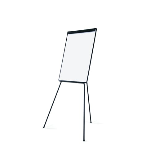 MasterVision 29.5" X 42" Magnetic Dry-Erase Tripod Presentation Easel with Black Plastic Frame - EA2306475