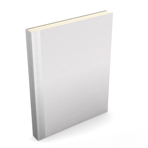 Fastback Easyback 8.5" x 11" White Buckram Hardcovers - 50 Pieces