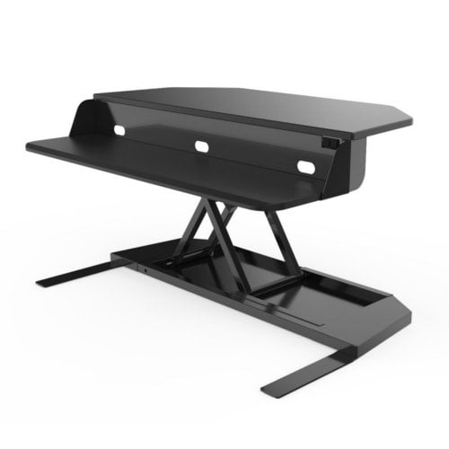 Luxor Electric Level Up Corner Pro ��� Standing Desk Converter (Black)