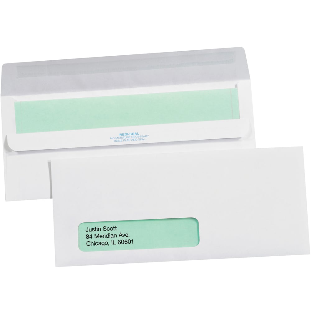 4 1/8 x 9 1/2" - #10 Window Redi-Seal Business Envelopes - 2500pk