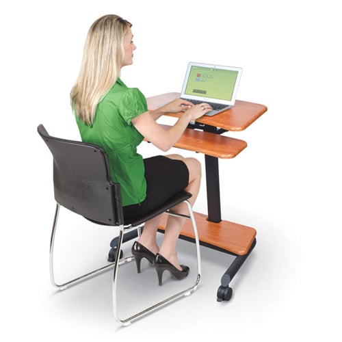 Essentials Up-Rite Adjustable Height Mobile Sit/Stand Workstation - 90459