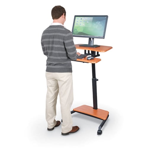 Essentials Up-Rite Adjustable Height Mobile Sit/Stand Workstation - 90459