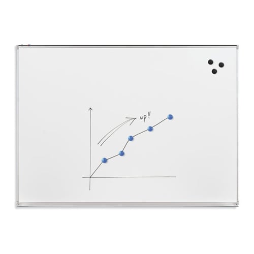 Essentials 2' x 3' Magnetic Porcelain Whiteboard with Tack Rail - 83210