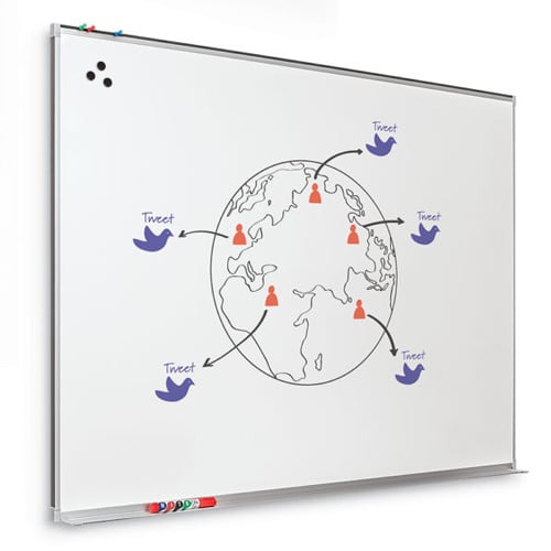 Essentials 2' x 3' Magnetic Porcelain Whiteboard with Tack Rail - 83210