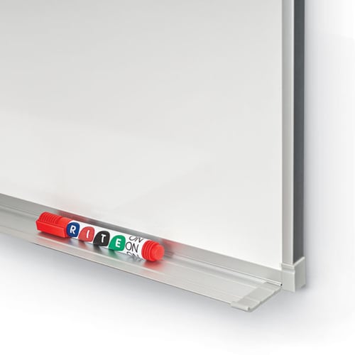 Essentials 4' x 6' Magnetic Porcelain Whiteboard with Tack Rail - 83212