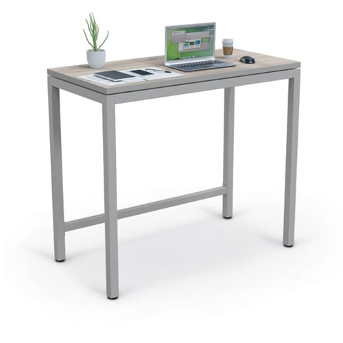 Essentials Stand Up Desk (Gray Elm Top/Gray Edgeband with Platinum Frame) - 84310