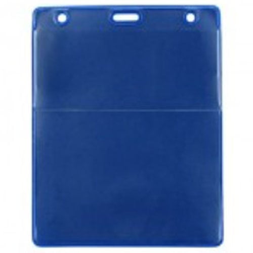 Royal Blue Vertical Event Vinyl Credential Wallet with Slot and Chain Holes - 100pk