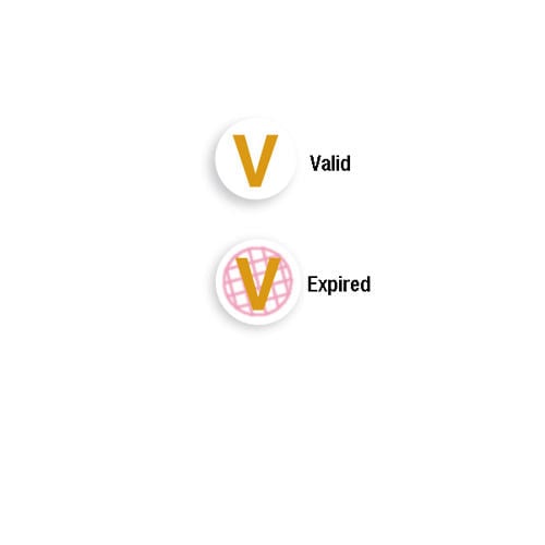 Expiring One Day TIMEspot FRONTpart - Yellow V - 1000pk