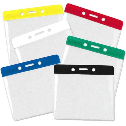 Extra Large Horizontal Color-Bar Badge Holders - 100pk