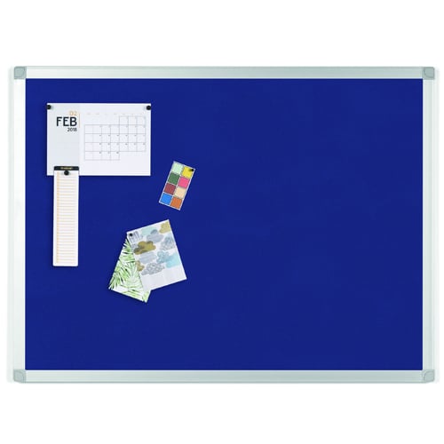 MasterVision Ayda 18" x 24" Blue Felt Bulletin Board with Aluminum Frame - FA02439214