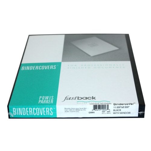 Fastback Black 8.5" x 11" Binder Covers With Windows