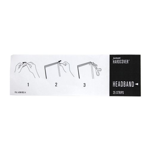 Fastback Black / Red Hardcover Headbands - 25pk