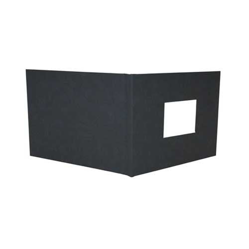 Fastback Black Suede 8" x 12" Landscape Hard Covers w/ Window (3/4" Spine C) - 25pk