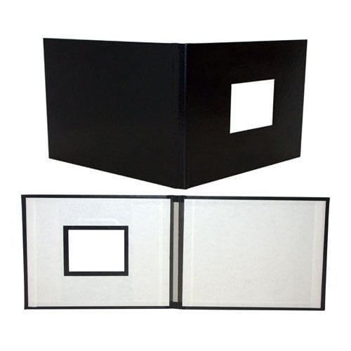 Fastback Black Suede 8" x 10" Landscape Hard Covers with Window
