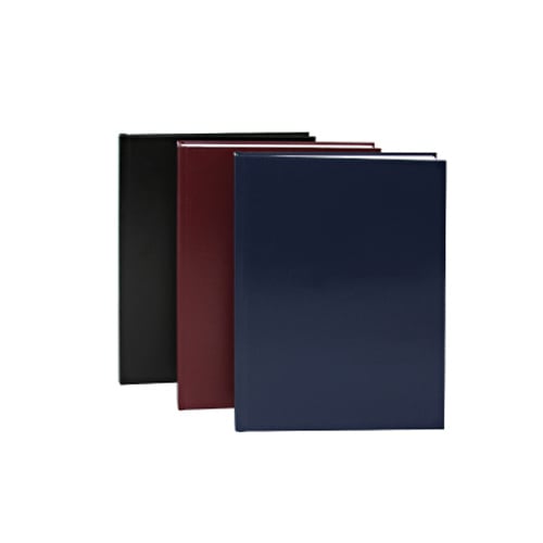 Fastback Burgundy Leather 8" x 10" Landscape Hard Covers w/ Window (3/4" Spine C) - 25pk