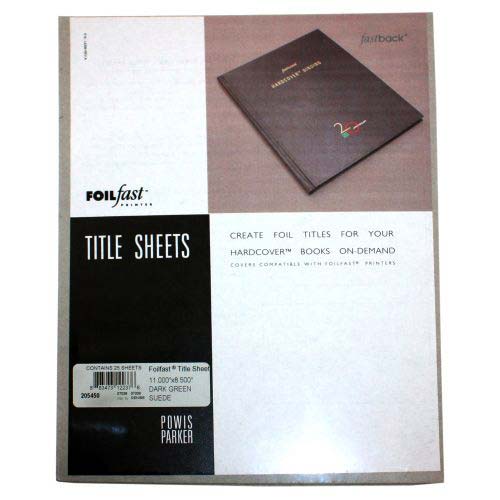 Fastback Dark Green Suede Title Sheets - 25pk