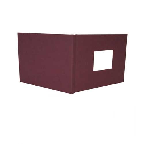 Fastback Maroon Suede 8" x 12" Landscape Hard Covers with Window (3/4" Spine C) - 25pk