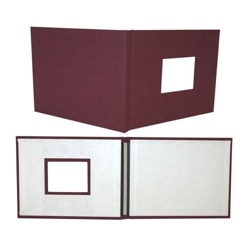 Fastback Maroon Suede 8" x 10" Landscape Hard Covers with Window
