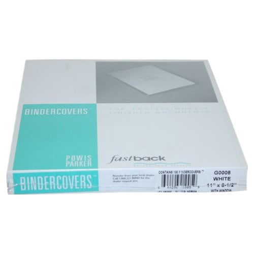 Fastback White 8.5" x 11" Binder Covers With Windows