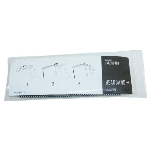 Fastback White / Black Hardcover Headbands - 25pk