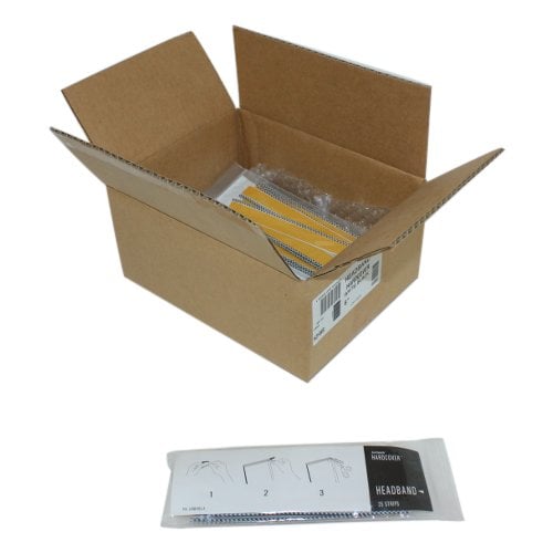 Fastback White / Black Hardcover Headbands - 25pk