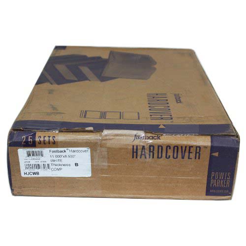 Fastback Composition Powis Parker Fastback White Hard Covers, 25pk, 1/2