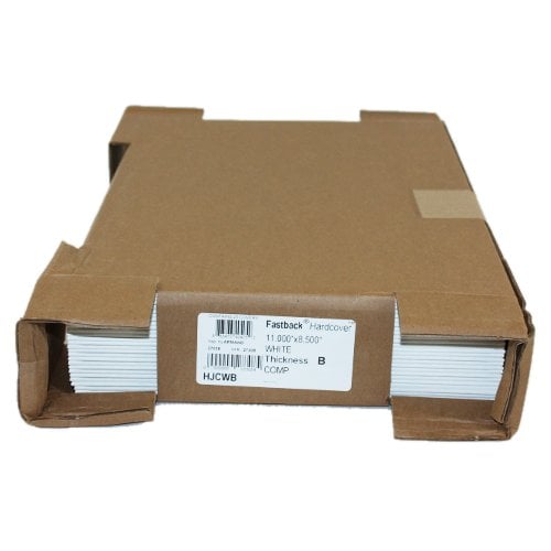 Fastback White Composition Hard Covers (1/2" Spine B) - 25pk