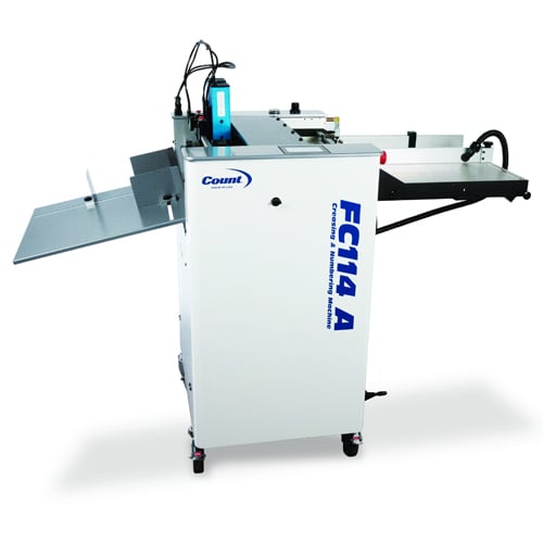 Count FC114 A Air-Fed Digital Creasing/Perforating/Numbering Machine and Accessories