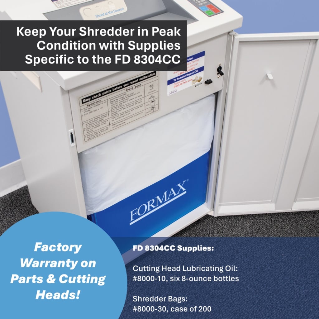 Formax FD 8304CC Deskside P-5 High-Security Cross-Cut Office Paper Shredder