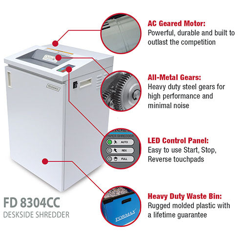 Formax FD 8304CC Deskside P-5 High-Security Cross-Cut Office Paper Shredder