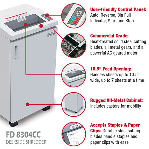 Formax FD 8304CC Deskside P-5 High-Security Cross-Cut Office Paper Shredder