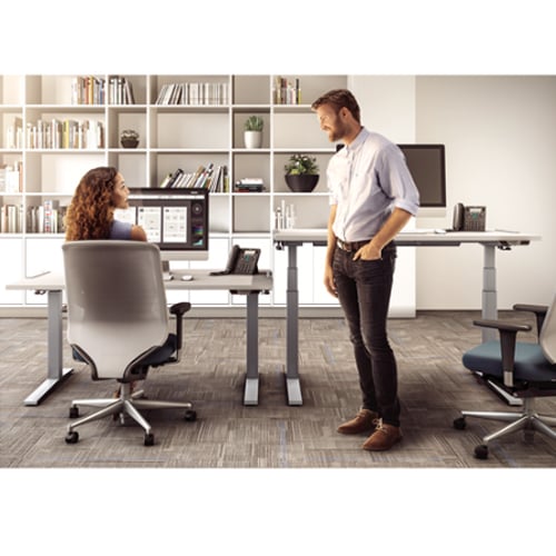 Fellowes  Levado 60" x 30" Gray High Pressure Laminate Height-Adjustable Desktop Only - 9649501