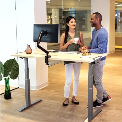 Fellowes Levado 48" x 24" Maple High Pressure Laminate Height-Adjustable Desktop Only - 9649701
