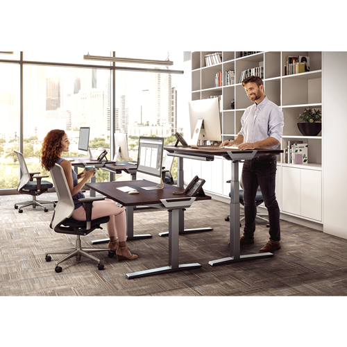 Fellowes Levado 60" x 30" Mahogany High Pressure Laminate Height-Adjustable Desktop Only - 9650501