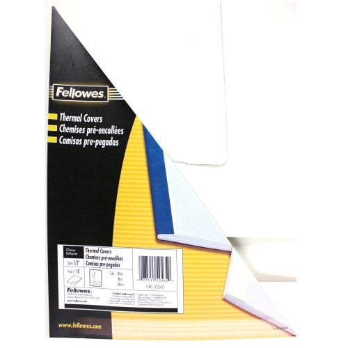 Fellowes 1/2" Gloss White Thermal Binding Covers - 10pk