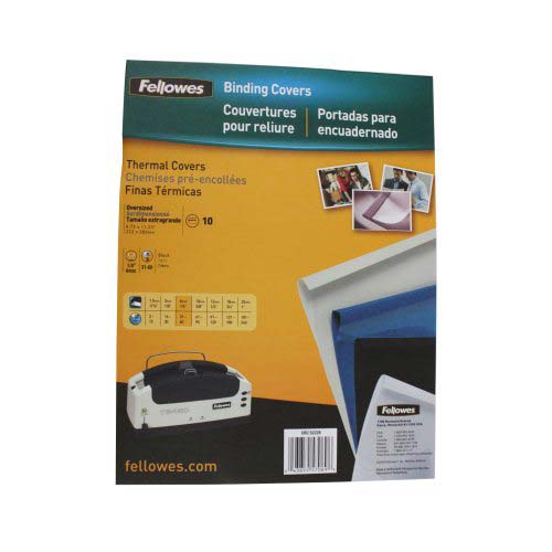Fellowes 1/4" Black Linen Thermal Binding Covers 10pk - 5222801