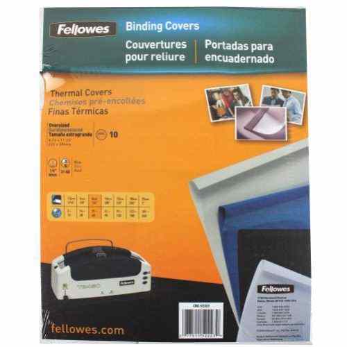 Fellowes 1/4" Blue Grain Thermal Binding Covers - 10pk