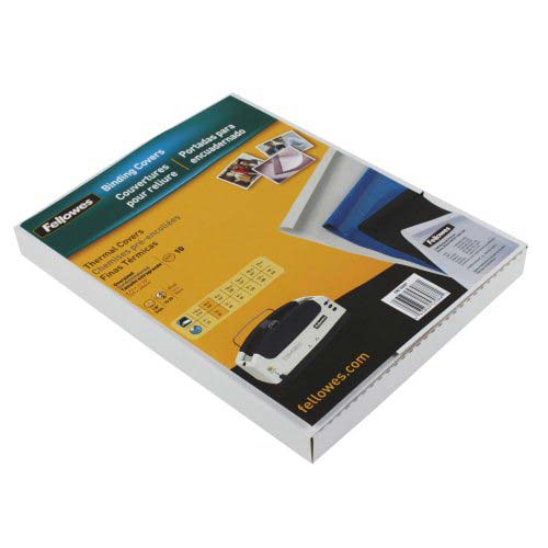 Fellowes 1/8" Black Linen Thermal Binding Covers 10pk - 5222701