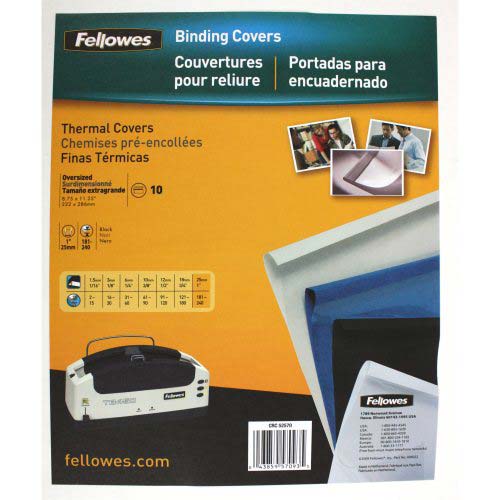 Fellowes 1" Black Linen Thermal Binding Covers 10pk - 5257001 - Clearance Sale
