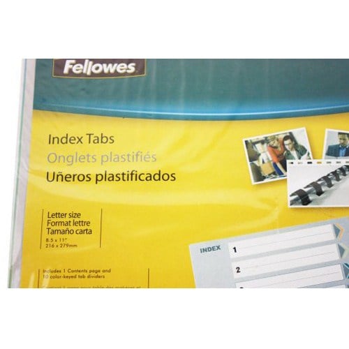 Fellowes 10-Tab Un-Punched Color Coded Index Tabs - 5255801