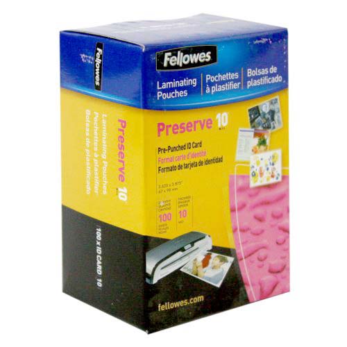 Fellowes 10mil Punched ID Card Laminating Pouches 100pk - 52051 Clearance Sale