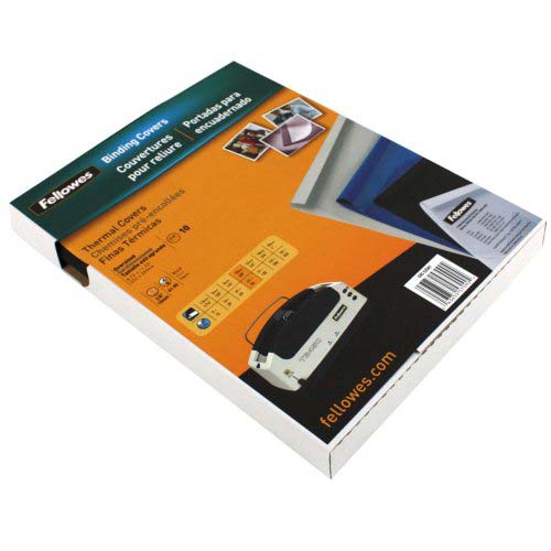 Fellowes 3/4" Black Linen Thermal Binding Covers 10pk - 5256801