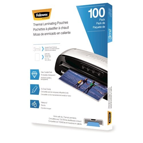 Fellowes Letter Size Thermal Laminating Pouches
