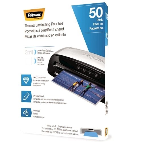 Fellowes 3mil Letter Size Thermal Laminating Pouches - 50pk